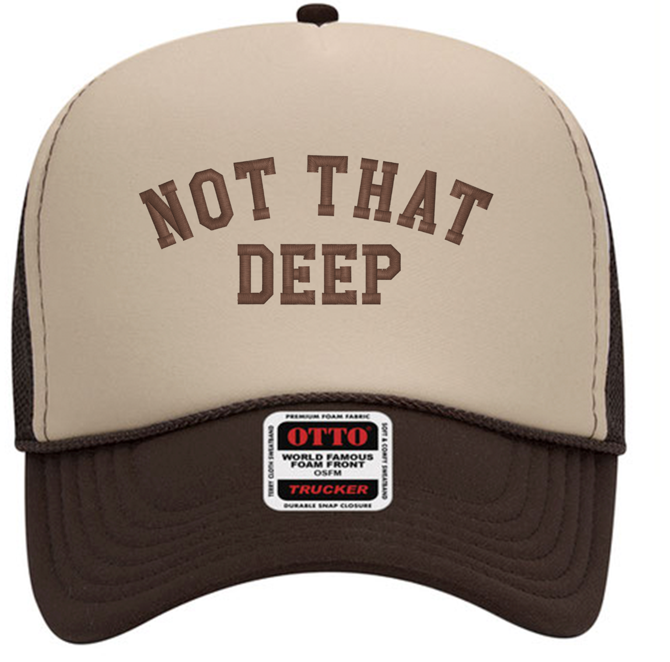 Tan Hat with Brown Embroidery