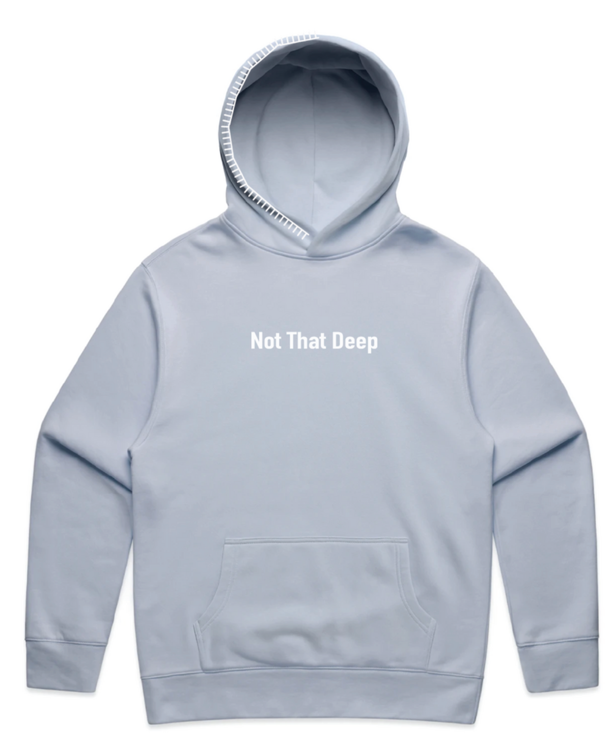 Powder Blue Stitch Hoodie with Embroidery Chest