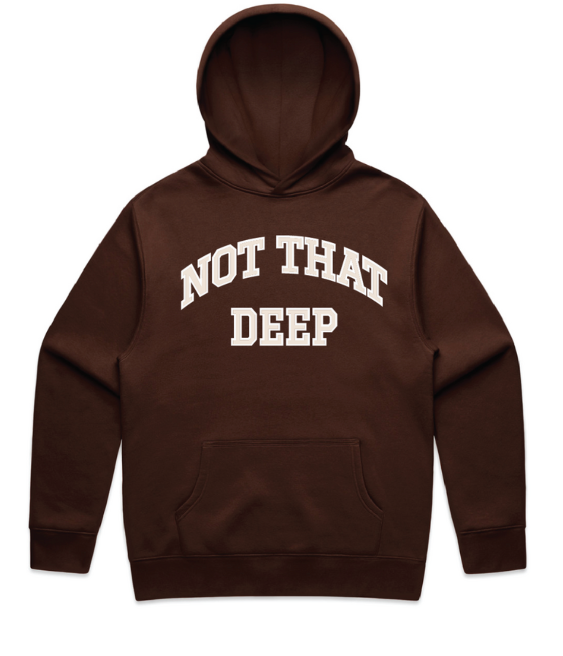 Brown Screen Printed Hoodie Sweatshirt