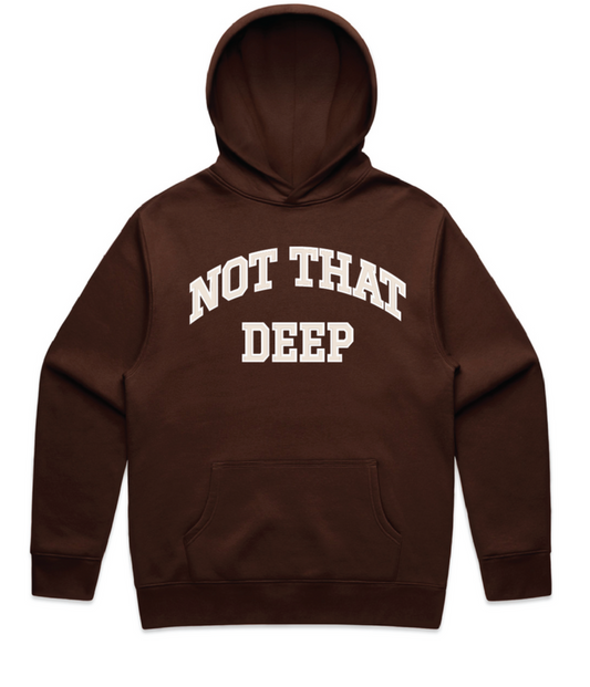 Brown Screen Printed Hoodie Sweatshirt