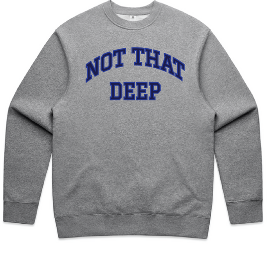 Heather Gray Crew Neck with Two Toned Blue